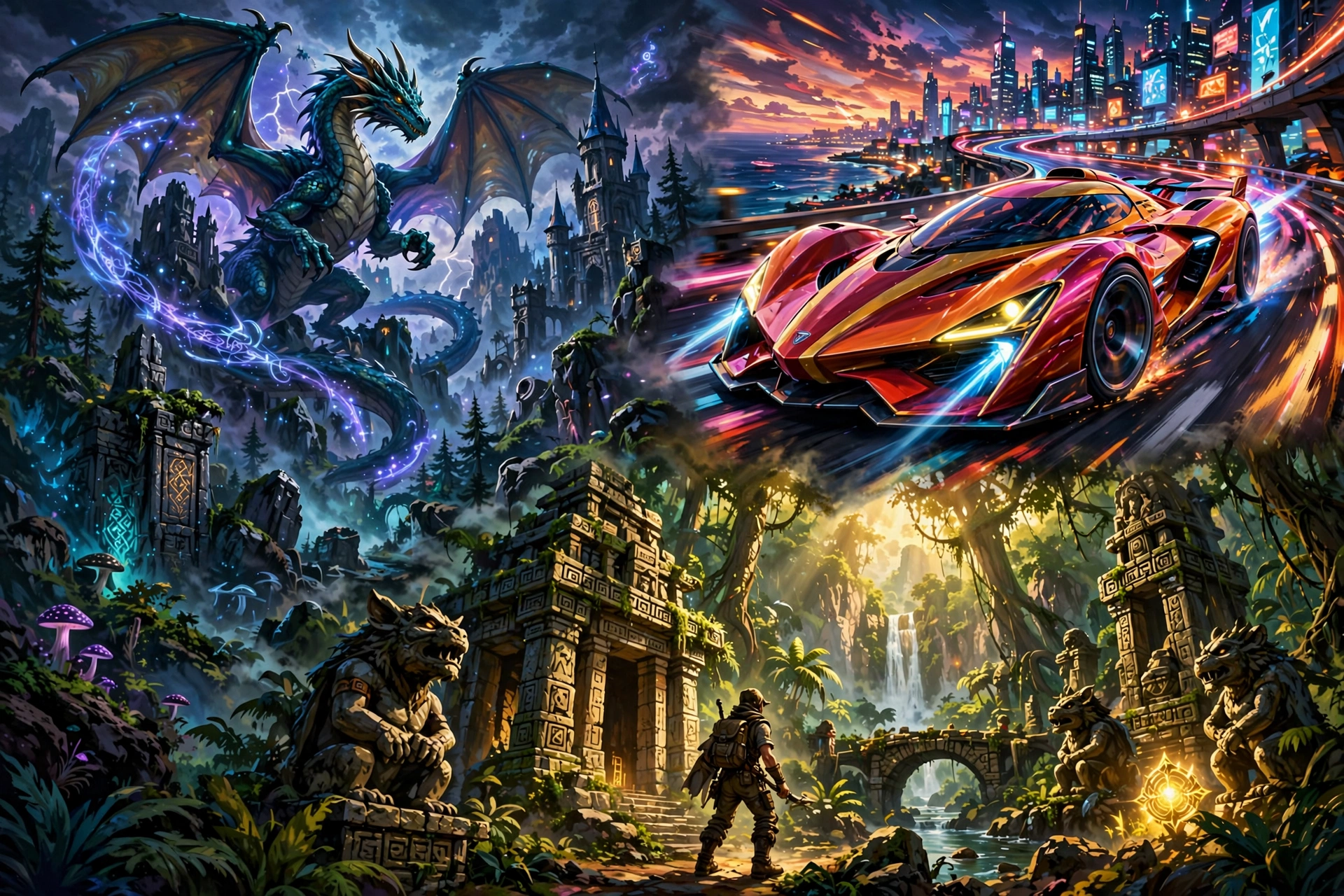 Epic video game scenes collage — best PS2 games of all time